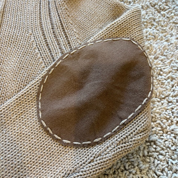 Moda International Chunky Knit Button Up Sweater Cardigan Tan Size Large - Picture 6 of 13